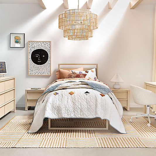 Gemini Sunwashed Ash Wood Kids Bed