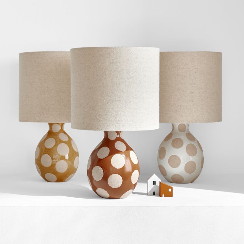 Dot White Ceramic Kids Table Lamp