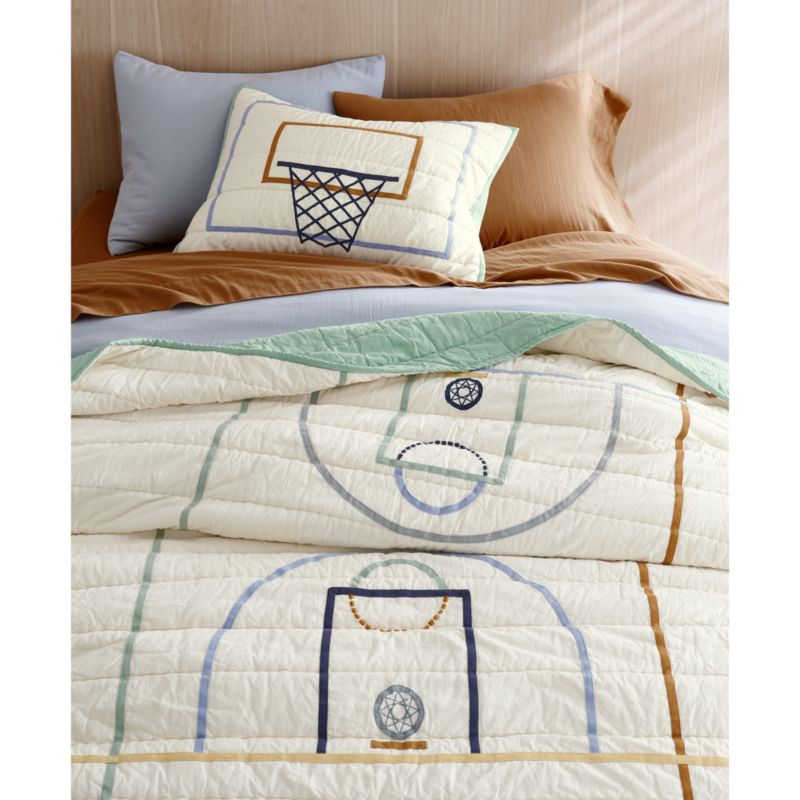 Modern Basketball Organic Cotton Kids Full/Queen Quilt - image 2 of 15