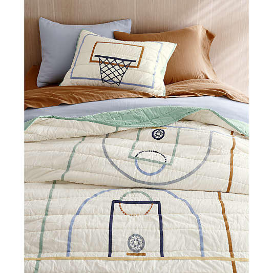 Modern Basketball Organic Cotton Kids Pillow Sham