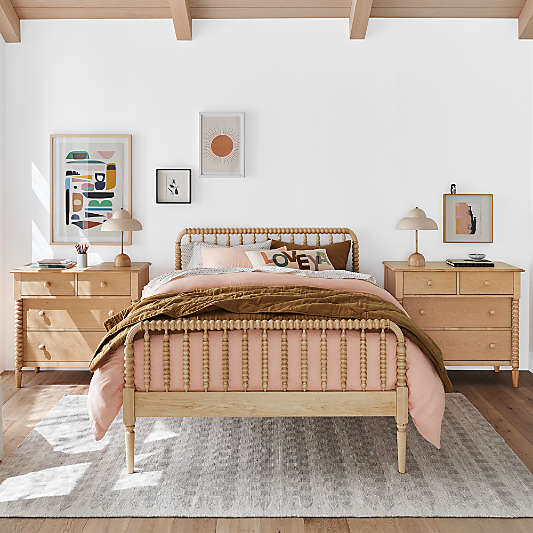 Jenny Lind 37" Maple Wood Narrow 4-Drawer Kids Dresser