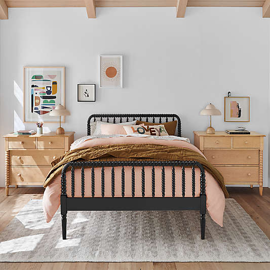 Jenny Lind Black Wood Spindle Kids Bed