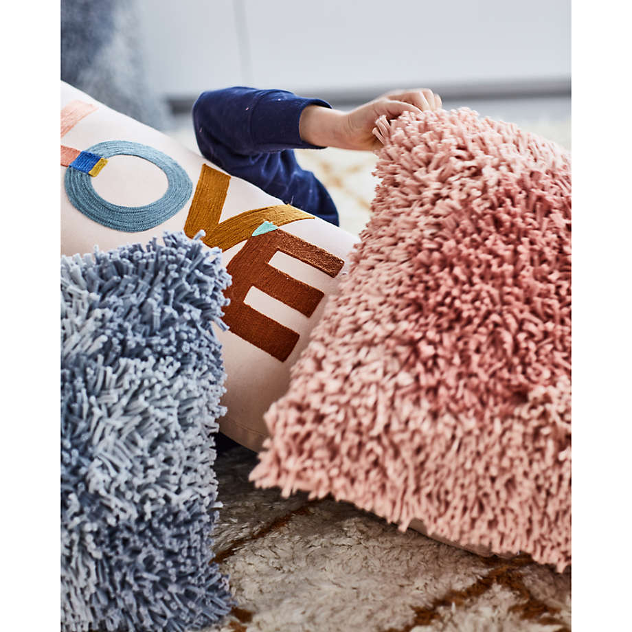Blue deals shag pillow