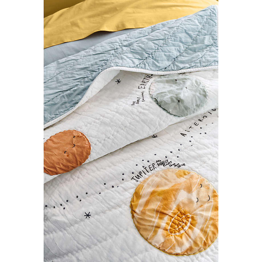 Outer Space Organic Cotton Kids Twin Quilt Reviews Crate