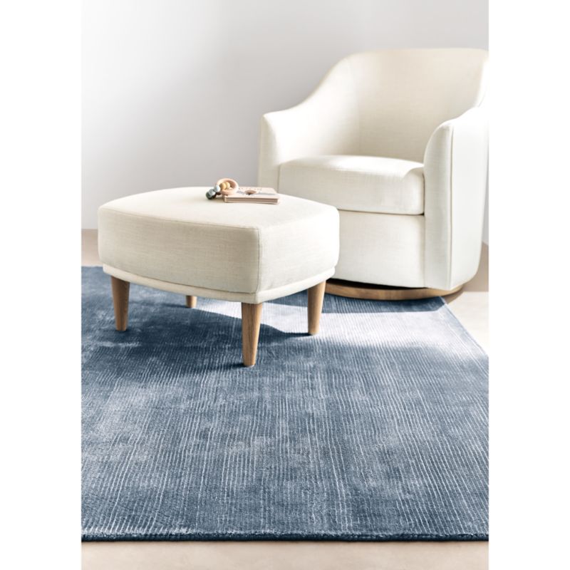 Viscose Double Striped Smoke Blue Kids Area Rug 5'x8' - image 3 of 7