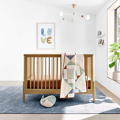 Bodie Natural Oak Wood Convertible Baby Crib
