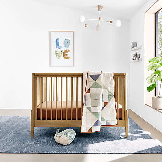 Bodie Natural Oak Wood Convertible Baby Crib