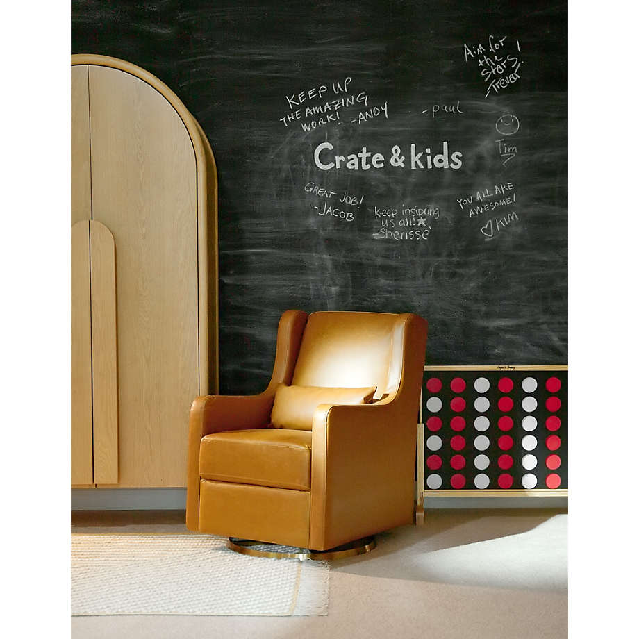 Wally Tan Vegan Leather Nursery Glider Chair Reviews Crate Kids
