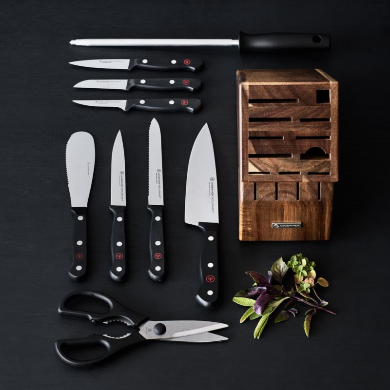 Wusthof ® Gourmet 10-Piece Acacia Knife Block Set
