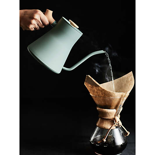 Fellow Stagg EKG Pro Electric Kettle Smoke Green with Maple Accents