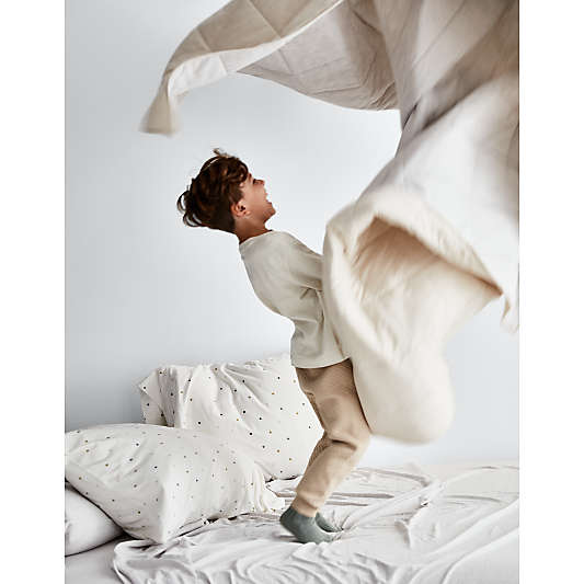 Comfy Tee Light Grey Organic Cotton Jersey Kids Full Sheet Set