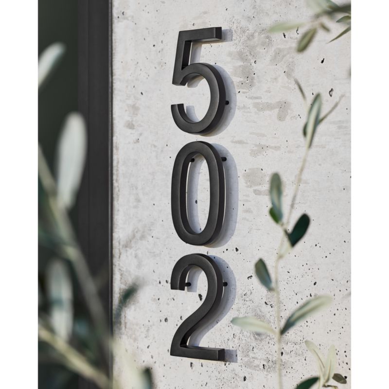 6" Matte Black Metal House Number 6 - image 2 of 6