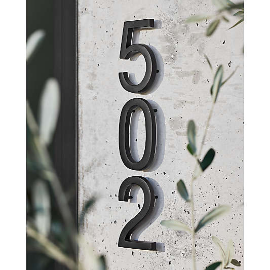 6" Matte Black Metal House Number 1