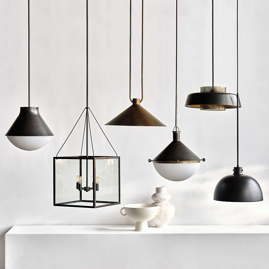 Large black top pendant light