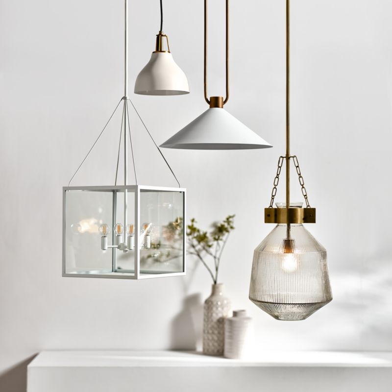 Maddox White Dome Large Pendant Light with Brass Socket