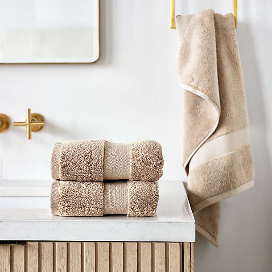 Organic Turkish Cotton Taupe Bath Towels