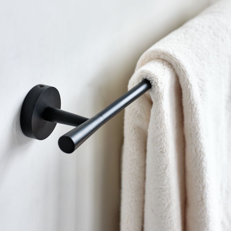 Tapered Matte Black Bath Towel Bar 18"