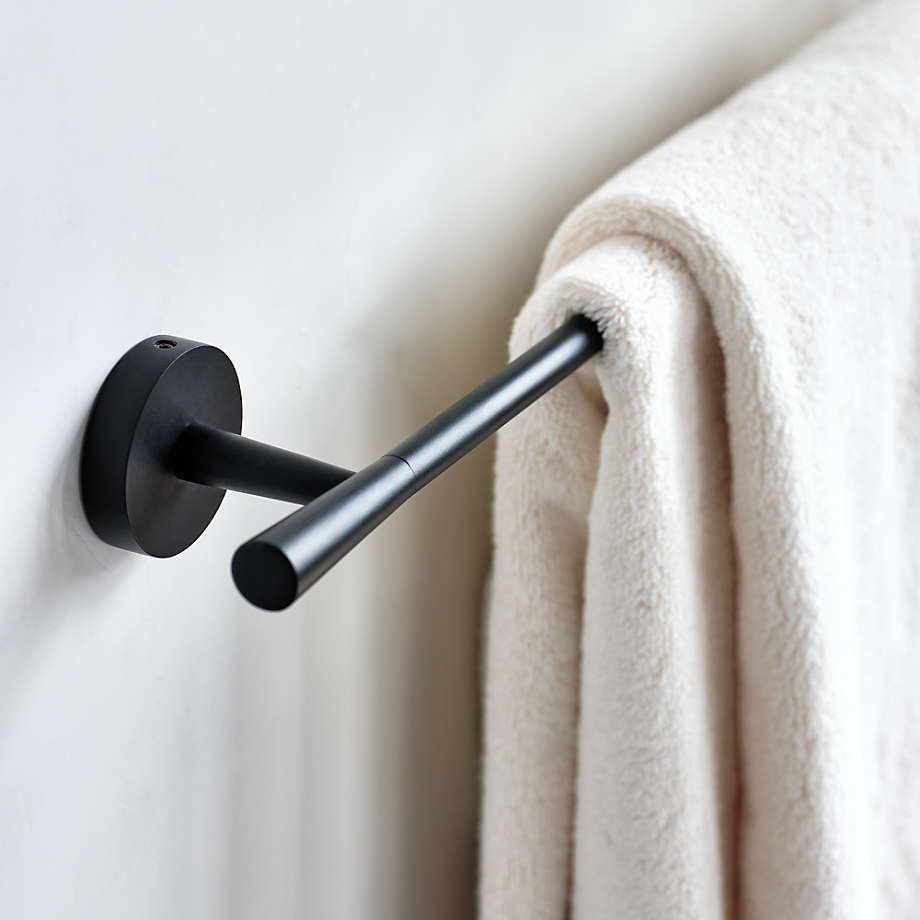Tapered Matte Black Wall-Mounted Bathroom Towel Rack