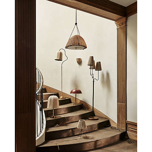 Allegra Rattan and Linen Task Floor Lamp 63" by Jake Arnold
