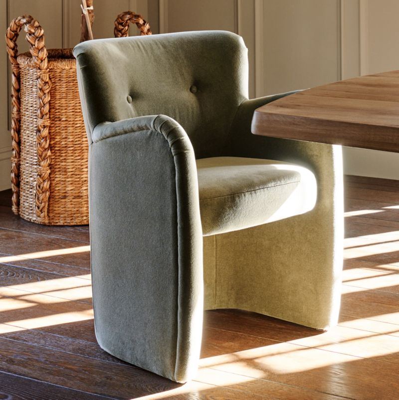 Broome Upholstered Olive Green Dining Chair by Jake Arnold - image 2 of 11