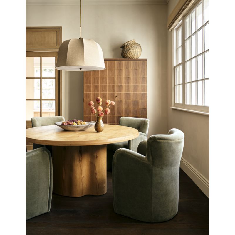 Allegra Rattan and Linen Dome Pendant Light by Jake Arnold - image 4 of 10