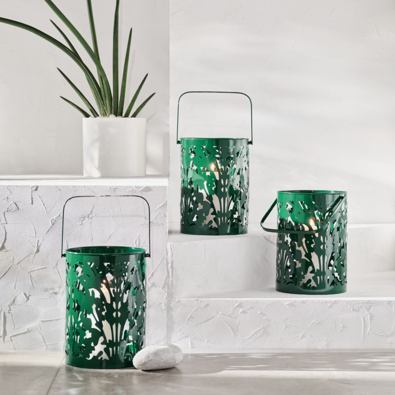 Meadow Medium Green Metal Lantern by Lucia Eames™