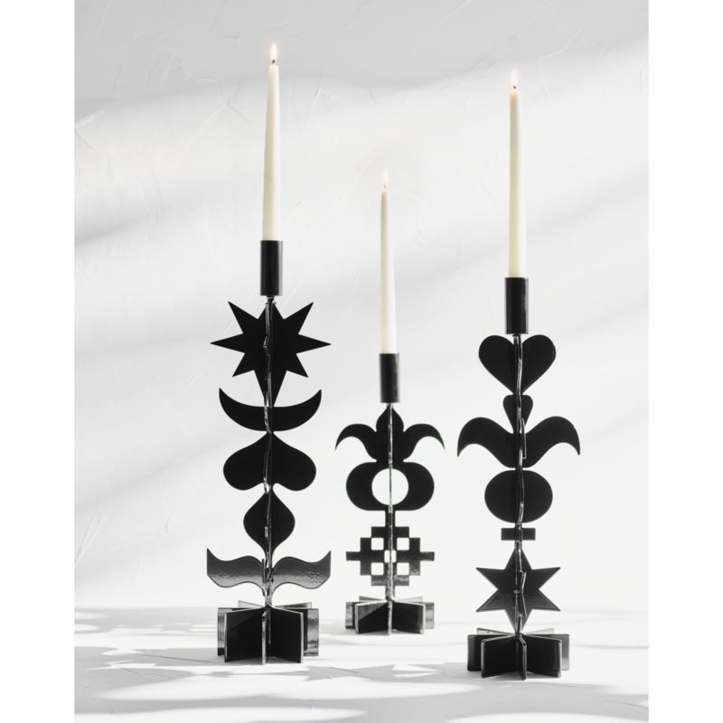 Picado Large Black Metal Taper Candle Holder 18" by Lucia Eames™