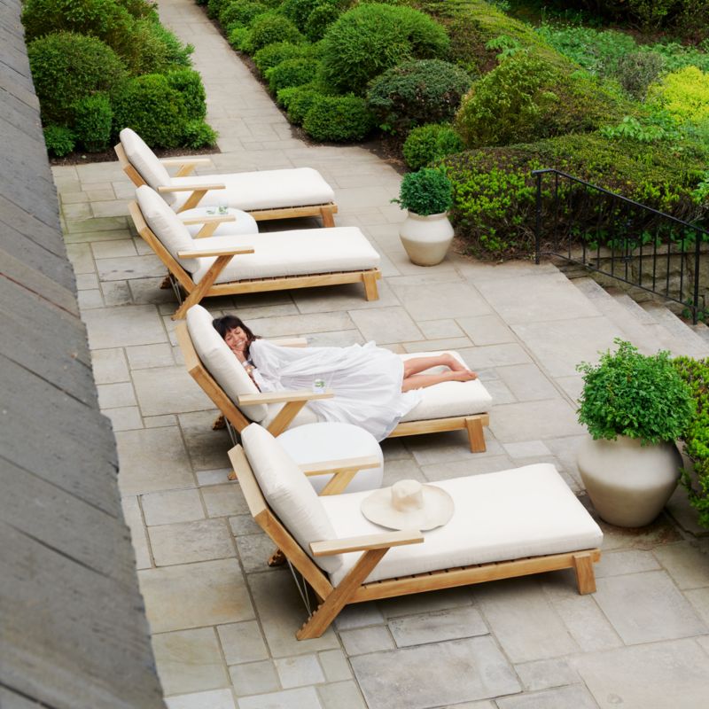 Jeannie Teak Outdoor Chaise Lounge by Leanne Ford - image 1 of 12