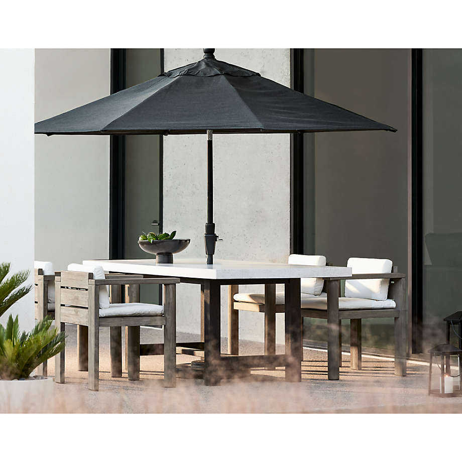 9' Round Sunbrella ® Charcoal Outdoor Patio Umbrella Canopy