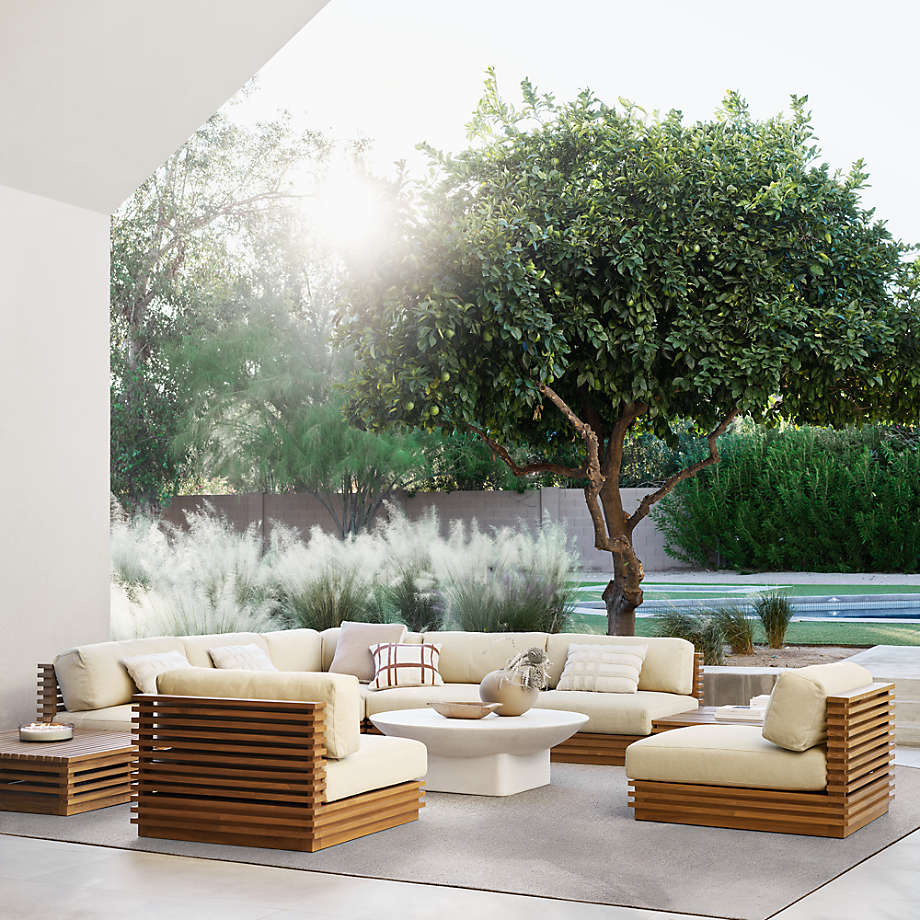 Teak outdoor online sectional sofa