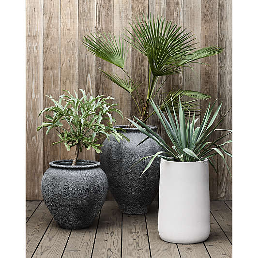 Ophelia  20.9" x 20.8" Black Medium Planter