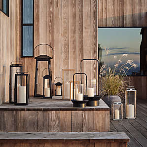 Black Outdoor Lanterns Modern Black Patio Lanterns Crate Barrel