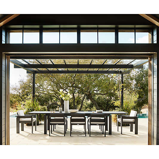 Walker 96"-144" Dark Grey Extendable Outdoor Dining Table
