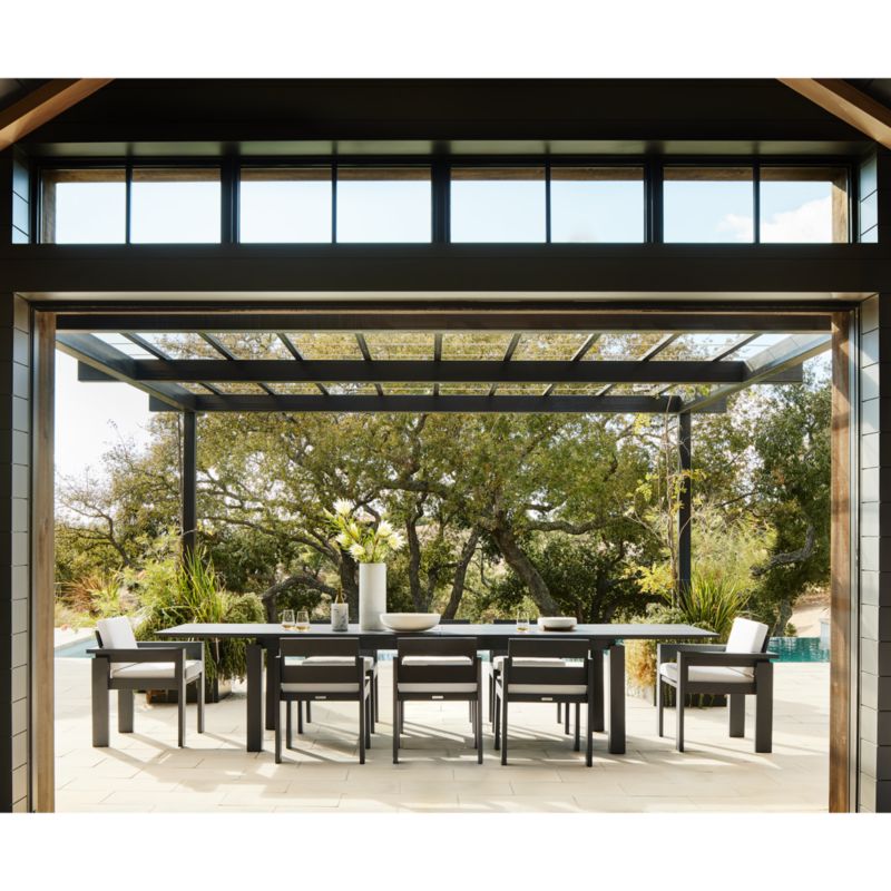 Walker 96"-144" Dark Grey Extendable Outdoor Dining Table