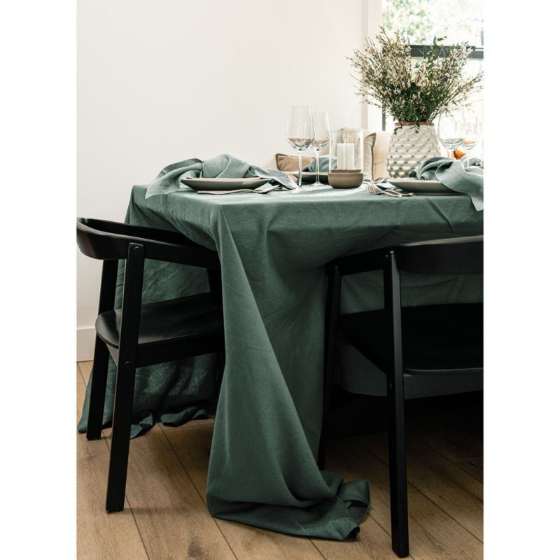 Marin Pine Green Oversized EUROPEAN FLAX ™-Certified Linen Tablecloth - image 3 of 7