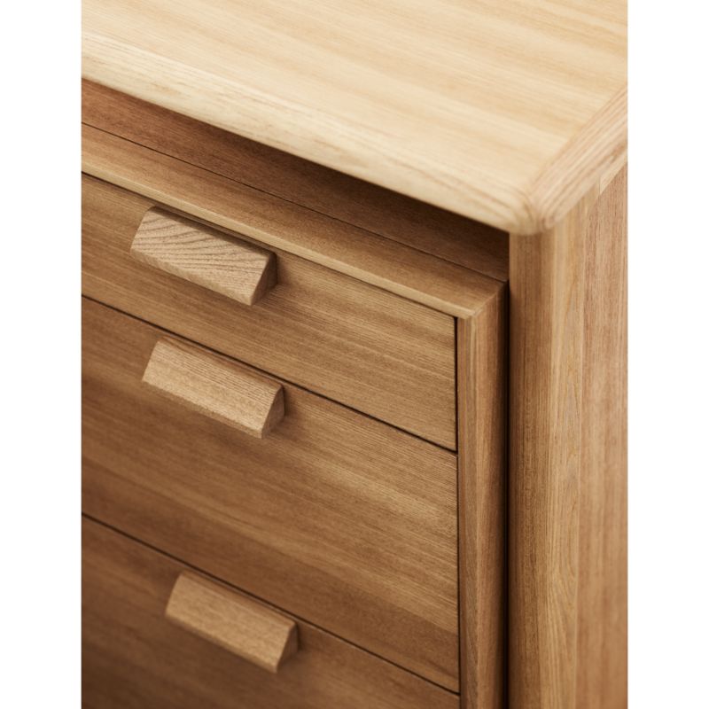 Elias 66" Natural Elm Wood Desk with File Cabinet - image 4 of 12