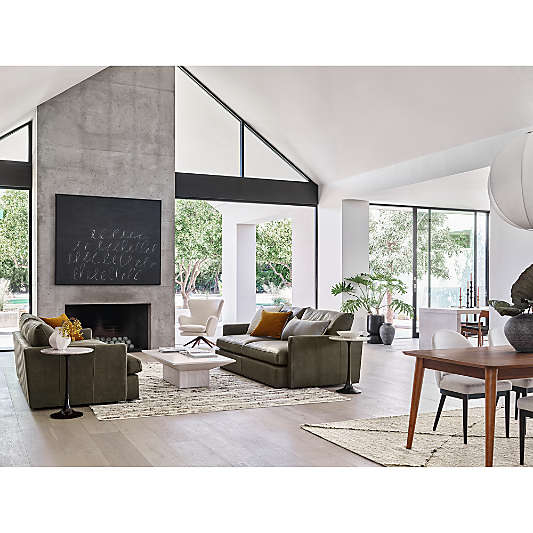 Lounge Deep Leather 93" Sofa