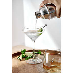 Acopa Three Glass Metal Flight Carrier with Martini Tasting Glasses - 4/Pack