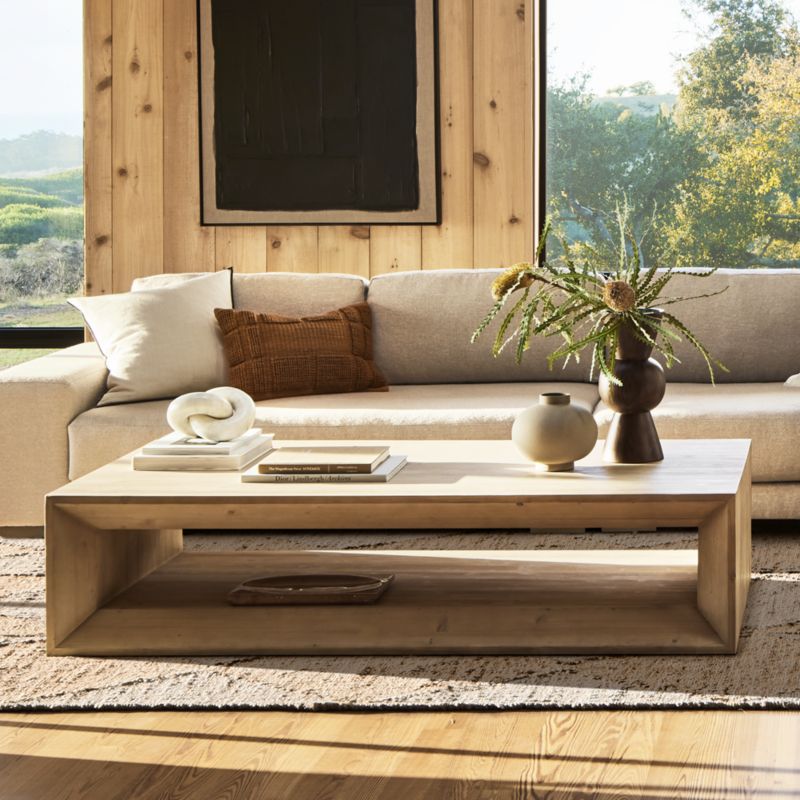 Vernon Natural Pine Wood 56" Rectangular Coffee Table - image 2 of 14
