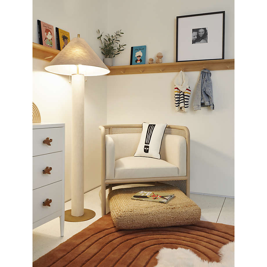 Fields cane back white accent sales chair