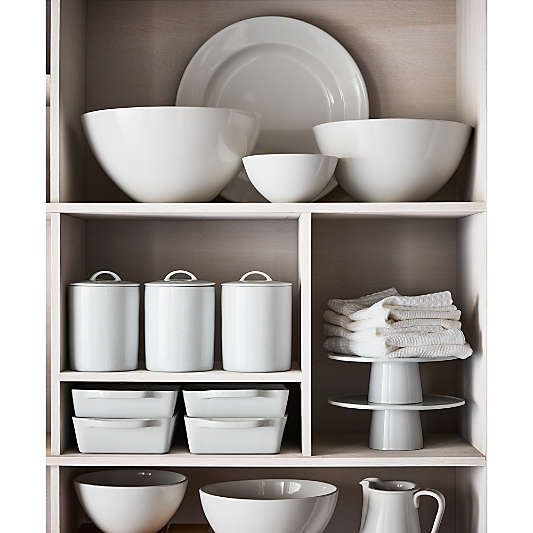 Marin White Large Stoneware Pedestal Cake Stand