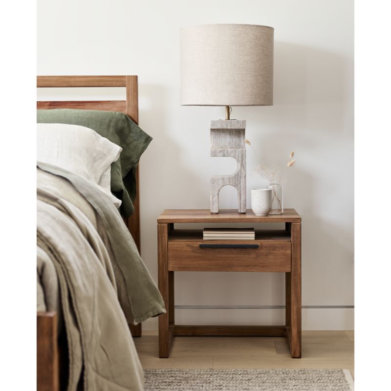 Linea Natural Teak Wood Nightstand + Reviews | Crate & Barrel