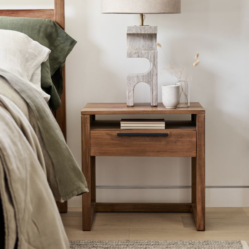 Linea 23" Natural Teak Wood Nightstand - image 2 of 10