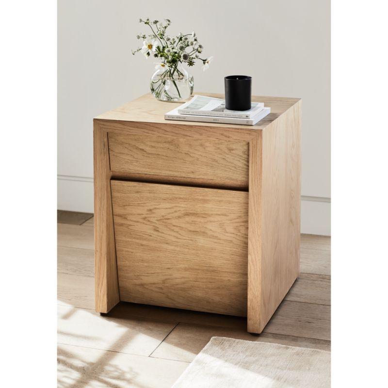 Vander Natural White Oak Wood Storage End Table - image 9 of 11