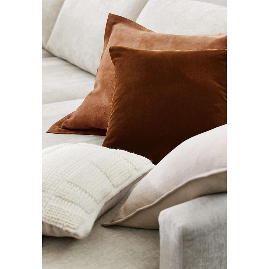 Almond Brown 20 Faux Mohair Pillow Cover Reviews Crate Barrel