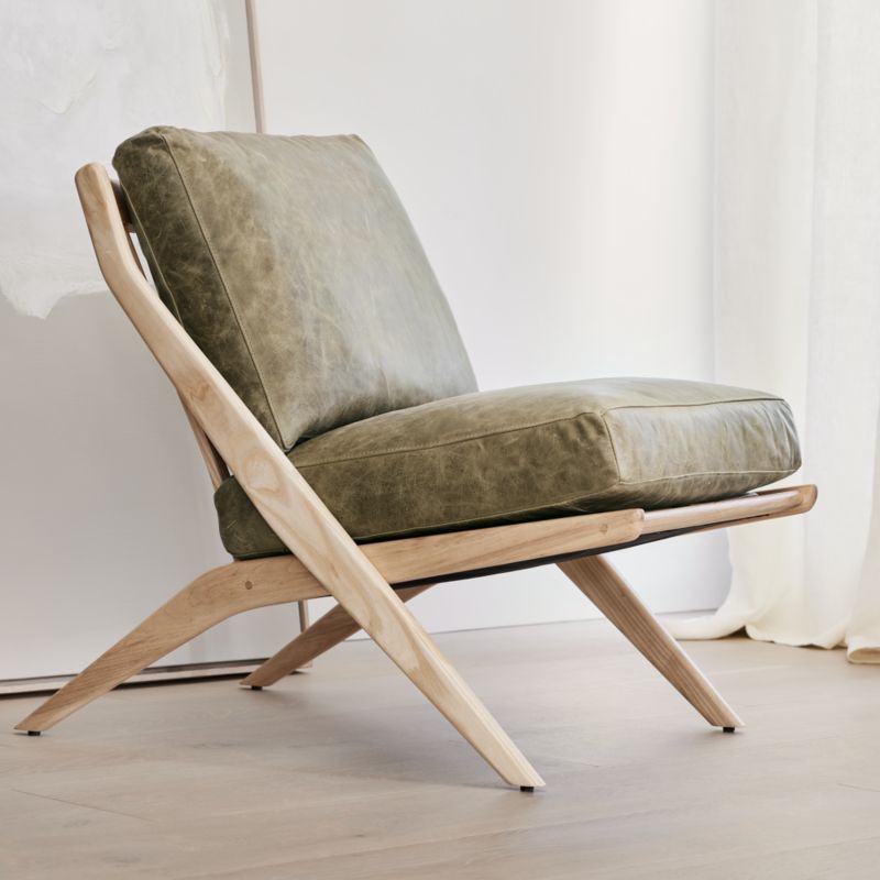 Pose Wood and Leather Accent Chair - image 3 of 10