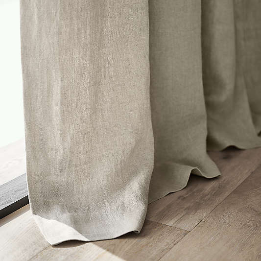 Warm Beige EUROPEAN FLAX ™-Certified Linen Window Curtain Panel 52"x96"