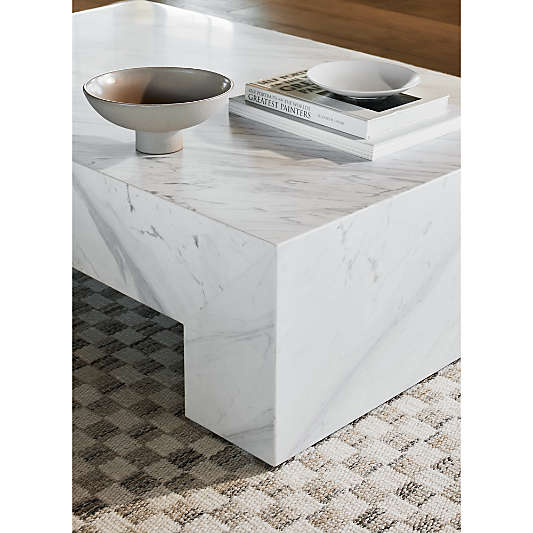 Paramount Grey & White Marble 56" Rectangular Coffee Table