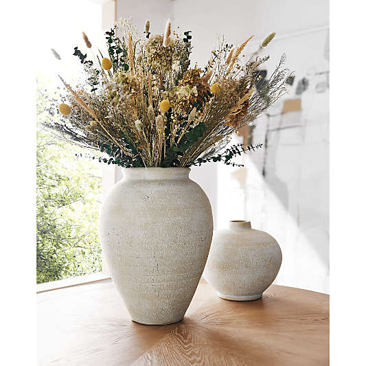 Ophelia Matte Natural Round Vase  10"