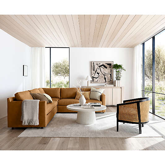 Barrett II Leather 3-Piece Leather L-Shaped Sectional Sofa